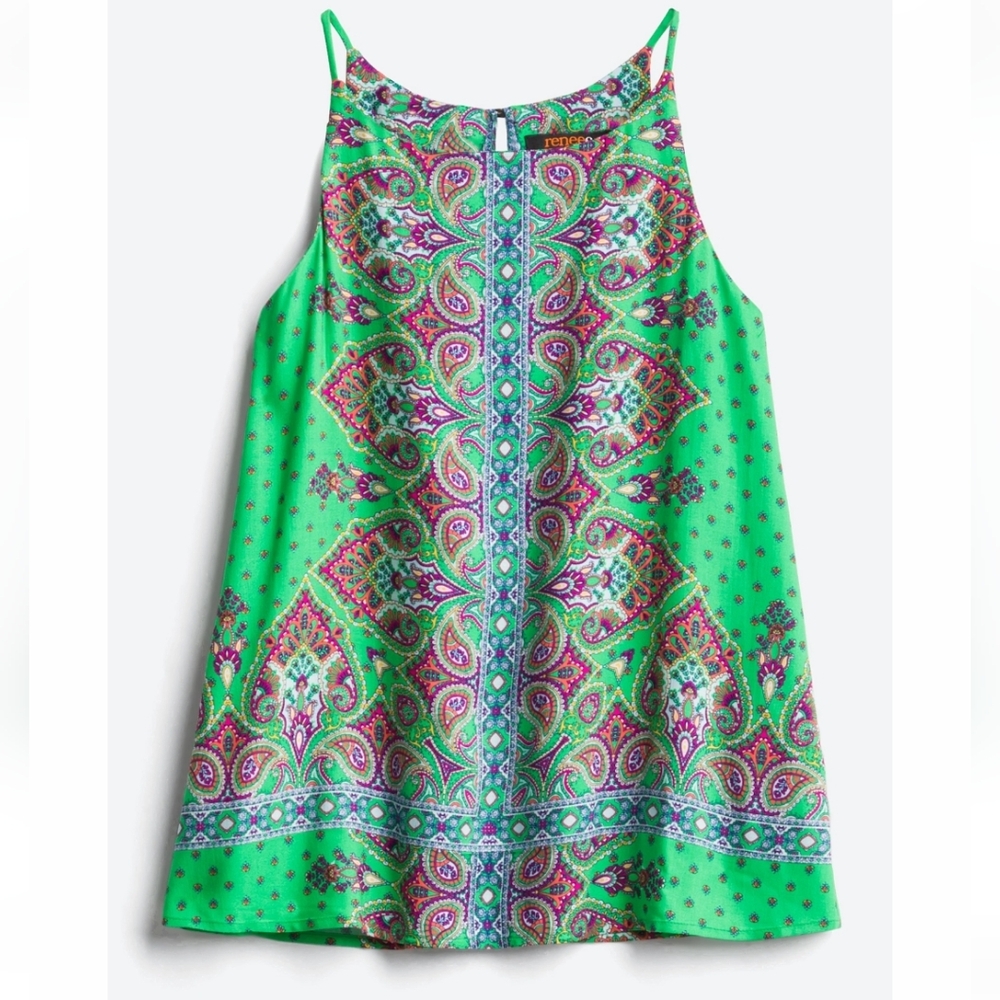 Verse Alecto Green Paisley Women's Halter Top